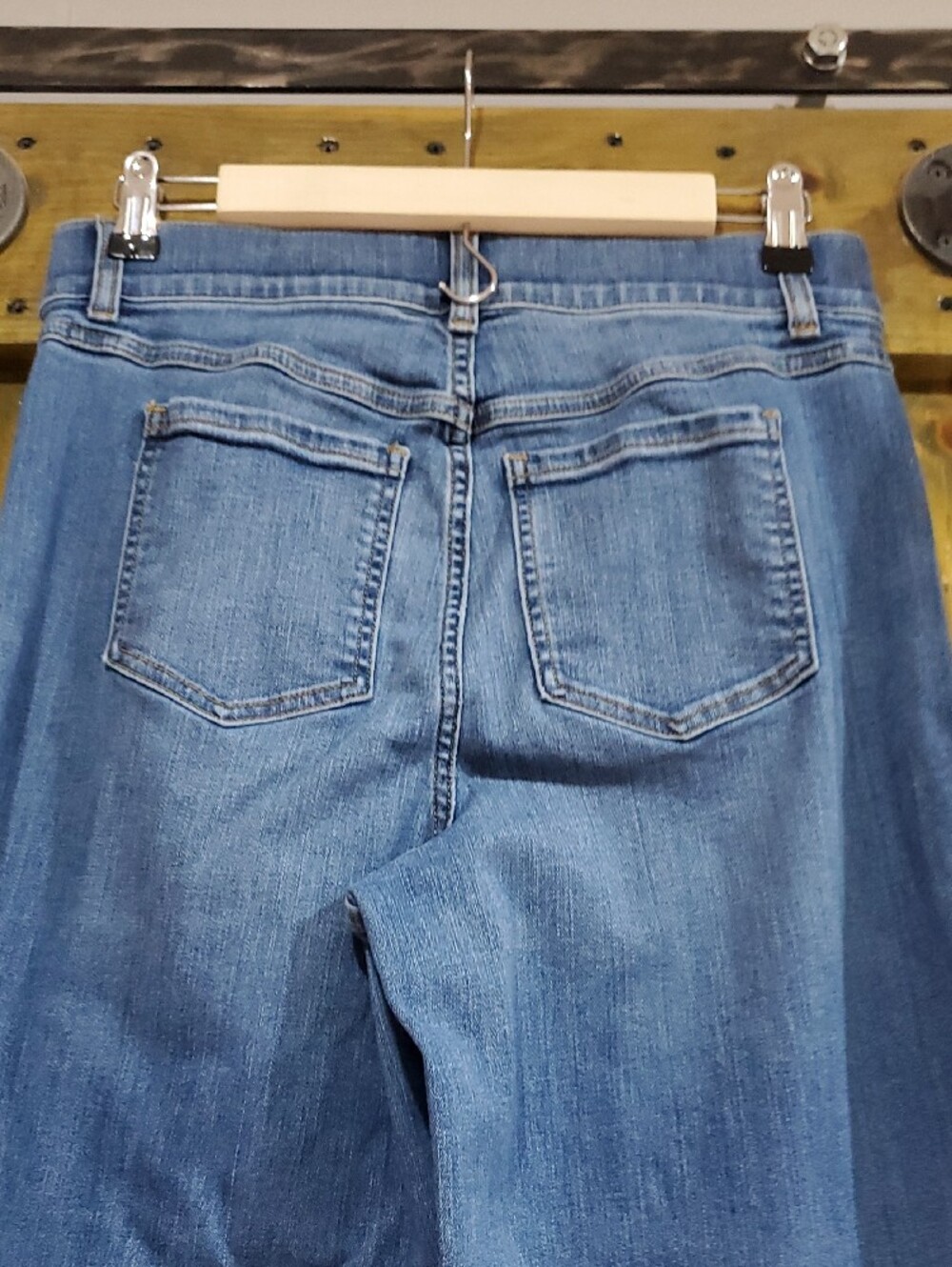 SPANX Wide-Leg Flare Jeans in Medium Blue Stretch - Picture 4 of 6